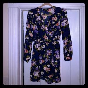Lulu's That's a Wrap Navy Floral Print Dre…
